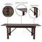 Flash Furniture Rectangle 40 in W, 96 in L, 30 in H, Pine Wood, Pinus Glabra, Steel, Mahogany XA-F-96X40-MG-GG - alternate 5